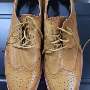 ZanZara Men's Wingtip Oxford Sz 10.5, Tan HELC2010